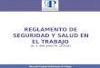 REGLAMENTO DE SEGURIDAD Y SALUD EN EL TRABAJO (D. S. 009-2005-TR. 29.9.05)