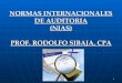 NORMAS INTERNACIONALES DE AUDITORIA (NIAS) PROF. RODOLFO SIBAJA, CPA