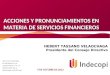 ACCIONES Y PRONUNCIAMIENTOS EN MATERIA DE SERVICIOS FINANCIEROS