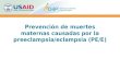 Prevención de muertes maternas causadas por la preeclampsia/eclampsia (PE/E)