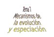 Tema 7 Mecanismos de la evolución y especiación