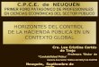 C.P.C.E.  de  NEUQUÉN  PRIMER FORO PATAGÓNICO DE PROFESIONALES