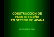 CONSTRUCCION DE  PUENTE FARIÑA  EN SECTOR DE APANA