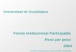 Universidad de Guadalajara Fondo Institucional Participable  Peso por peso  2004