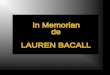 In Memorian  de LAUREN BACALL