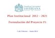 Plan  Institucional   2012 – 2021 Formulación del Proyecto  P3