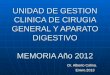 UNIDAD DE GESTION CLINICA DE CIRUGIA GENERAL Y APARATO DIGESTIVO MEMORIA Año 2012