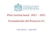 Plan  Institucional   2012 – 2021 Formulación del Proyecto  P5