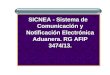 SICNEA - Sistema de Comunicación y Notificación Electrónica Aduanera. RG AFIP 3474/13
