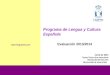 Programa de Lengua y Cultura Española Evaluación 2013/2014