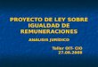 PROYECTO DE LEY SOBRE IGUALDAD DE REMUNERACIONES