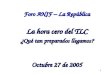 Foro ANIF – La República La hora cero del TLC ¿ Qué tan preparados llegamos? Octubre 27 de 2005