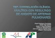 TEP. Correlación  clínicA -ANALÍTICA CON RESULTADO DE ANGIOTC DE ARTERIAS PULMONARES