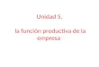 Unidad 5.  la función productiva de la empresa