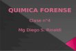 QUIMICA FORENSE Clase n°4 Mg  Diego  S.  Rinaldi