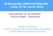 III Encuentro INNOVACIÓN.UNI,  Lima, 27 de marzo 2012