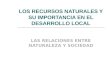 LOS RECURSOS NATURALES Y SU IMPORTANCIA EN EL DESARROLLO LOCAL
