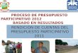 RENDICIÓN DE CUENTAS DEL PRESUPUESTO PARTICIPATIVO 2011