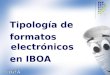 Tipología de  formatos electrónicos   en IBOA