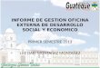 INFORME DE GESTION OFICINA EXTERNA DE DESARROLLO SOCIAL Y ECONOMICO