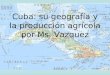 Cuba: su geografía y la producción agrícola por Ms. Vazquez