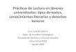Prácticas de Lectura en jóvenes universitarios: tipos de textos, conocimientos literarios y derechos lectores