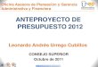 Anteproyecto de presupuesto 2012