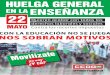 Cartel Huelga General en la Enseñanza 22M