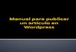 Guía para publicar un artículo (Wordpress)