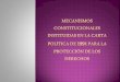 Mecanismos constitucionales para la protección de los derechos