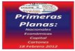Primeras Planas Nacionales y Cartones 18 Febrero 2012