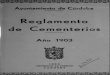 1950 Reglamento de Cementerios de Cordoba. Año 1903
