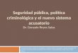 Seguridad pública, política criminológica y el nuevo sistema acusatorio Dr. Gonzalo Reyes Salas “ Seguridad Pública, Política Criminológica y el Nuevo