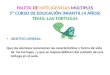 PALETA DE INTELIGENCIAS MÚLTIPLES 5º CURSO DE EDUCACIÓN INFANTIL (4 AÑOS) TEMA: LAS TORTUGAS OBJETIVO GENERAL: Que los alumnos reconozcan las características