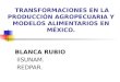 TRANSFORMACIONES EN LA PRODUCCIÓN AGROPECUARIA Y MODELOS ALIMENTARIOS EN MÉXICO. BLANCA RUBIO IISUNAM. REDPAR