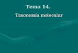 Tema 14. Taxonomía molecular. Filogenia molecular basada en marcadores moleculares: el ADNr procariota, 16S, 23S; el ADNr eucariótico: 18S, 28S y 5,8