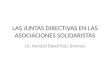 LAS JUNTAS DIRECTIVAS EN LAS ASOCIACIONES SOLIDARISTAS Lic. Kendall David Ruiz Jiménez