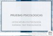 PRUEBAS PSICOLOGICAS LICENCIATURA EN PSICOLOGÍA MATERIA: TEST PSICOLOGICOS