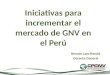 Iniciativas para incrementar el mercado de GNV en el Perú Renato Lazo Bezold Gerente General