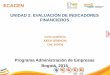 ECACEN UNIDAD 2. EVALUACIÓN DE INDICADORES FINANCIEROS Curso académico JUEGO GERENCIAL Cód. 102026 Programa Administración de Empresas Bogotá, 2015 IR