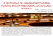 LA EFECTIVIDAD DEL MARCO CONSTITUCIONAL PERUANO EN LA PROTECCIÓN DE LOS DERECHOS HUMANOS ANÍBAL QUIROGA LEÓN (*) Lima, diciembre de 2015 (*) Profesor Principal