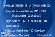Programa de capacitación 2015 - 2016 Instructor Distrital 2015/2017: EGD Alberto DOTTO Panelistas: Mónica Fernández (RC Comodoro Rivadavia Chenque) Dante
