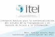 Mtro. Rodrigo Alberto Reyes Coordinador de Investigación del ITEI. Conceptos básicos para la contextualización del estudio de la Transparencia y el Derecho