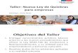 Taller: Nueva Ley de Quiebras para empresas LEY 20.720 - CHILE