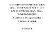 Correspondencia de Presidente Tomás Regalado, Folio i