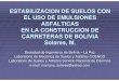 Estabilizacion de Suelos Mediante Emulsiones Bolivia