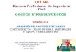 Costos y Presupuestos de Obra - UPT ( Tacna )