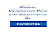Manual informativo para los solicitantes de patentes