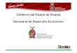 Gobierno del Estado de Sinaloa Secretaría de Desarrollo Económico