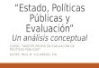 Estado, políticas públicas y evaluación